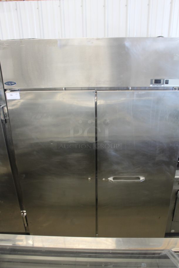 Norlake Stainless Steel Commercial 2 Door Reach In Cooler w/ Poly Coated Racks. Tested and Working! - Image 1 of 6