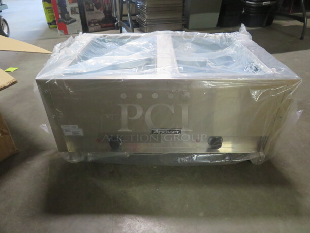 One NEW Adcraft 2 Well Electric Steam Table With under Shelf. Model# ST/120-2. Assembly Required - Image 2 of 4