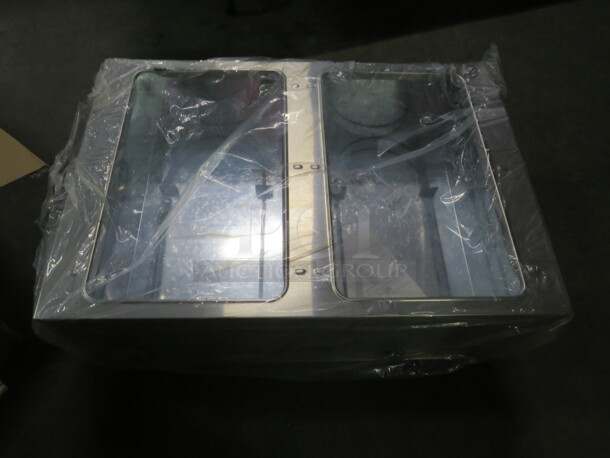 One NEW Adcraft 2 Well Electric Steam Table With under Shelf. Model# ST/120-2. Assembly Required - Image 3 of 4