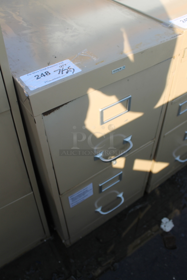 Cole Tan Metal 2 Drawer Filing Cabinet. - Image 2 of 5