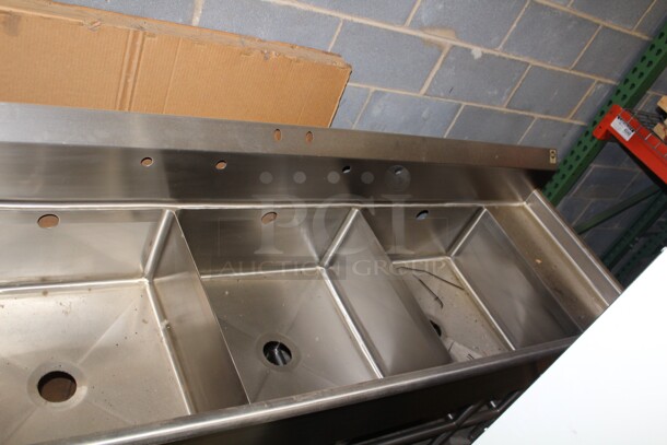 NEW! Commercial Stainless Steel 3 Compartment Sink. 97x30x44 - Image 2 of 3