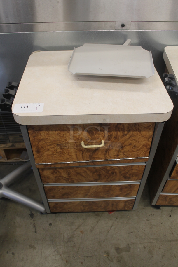 Wood Pattern Counter w/ Drawer and Contents. - Image 1 of 8