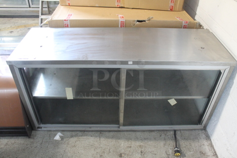 Stainless Steel Commercial Warming Cabinet Merchandiser Display Case w/ 2 American Permanent Ware FD-36 Warming Strips. 120 Volts, 1 Phase. Tested and Does Not Power On