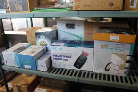 ALL ONE MONEY! Tier Lot of Various BRAND NEW SCRATCH AND DENT! Items Including Mixing Bowls, Deluxe Hand Massager, French Press, Water Flosser