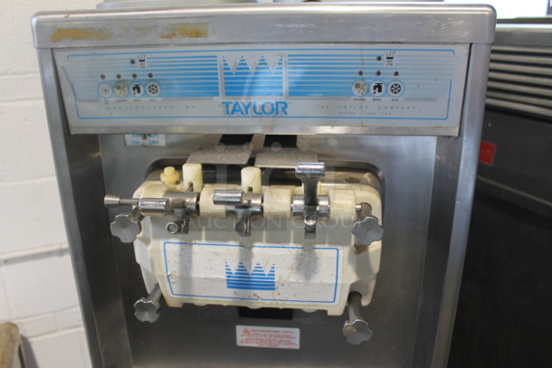 Taylor 794-33 Stainless Steel Commercial Floor Style Air Cooled 2 Flavor w/ Twist Soft Serve Ice Cream Machine on Commercial Casters. 208-230 Volts, 3 Phase. - Image 4 of 7