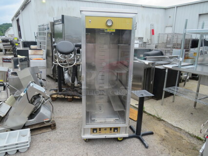 One Crescor Proofing/Holding Cabinet On Casters. Model# 121CRUA11. 2000 Watt. 120 Volt. 27X31X59.5. $3382.50.