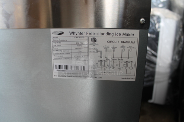 BRAND NEW SCRATCH AND DENT! Whynter FIM-450HS Freestanding Ice Maker Machine 44lbs Daily Stainless. 115 Volts, 1 Phase. Tested and Working! - Image 5 of 5