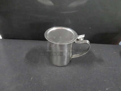 NEW 10oz Stainless Steel Hinged Lid Creamer. #SLSR210. 4XBID