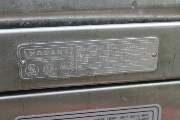 Hobart LX30H Stainless Steel Commercial Undercounter Dishwasher. 120/208 Volts, 1 Phase.  - Image 5 of 6