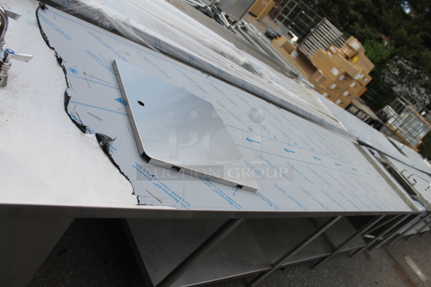 BRAND NEW! Stainless Steel Commercial Table w/ Sink Bay, Faucet, Handles and Under Shelf. Bay 19.5x20 - Image 6 of 11