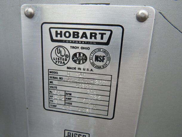 One Hobart 40 Quart Planetary Mixer With Bowl Whip And Paddle. Unable To Test. 208 Volt. 3 Phase. Model# D-340.  - Image 7 of 7