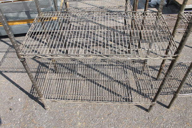 Chrome Finish 4 Tier Wire Shelving Unit. BUYER MUST DISMANTLE. PCI CANNOT DISMANTLE FOR SHIPPING. PLEASE CONSIDER FREIGHT CHARGES. - Image 2 of 4