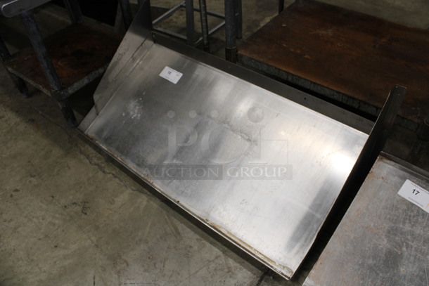 Stainless Steel Commercial Shelf w/ Wall Mount Brackets. 40x18.5x16