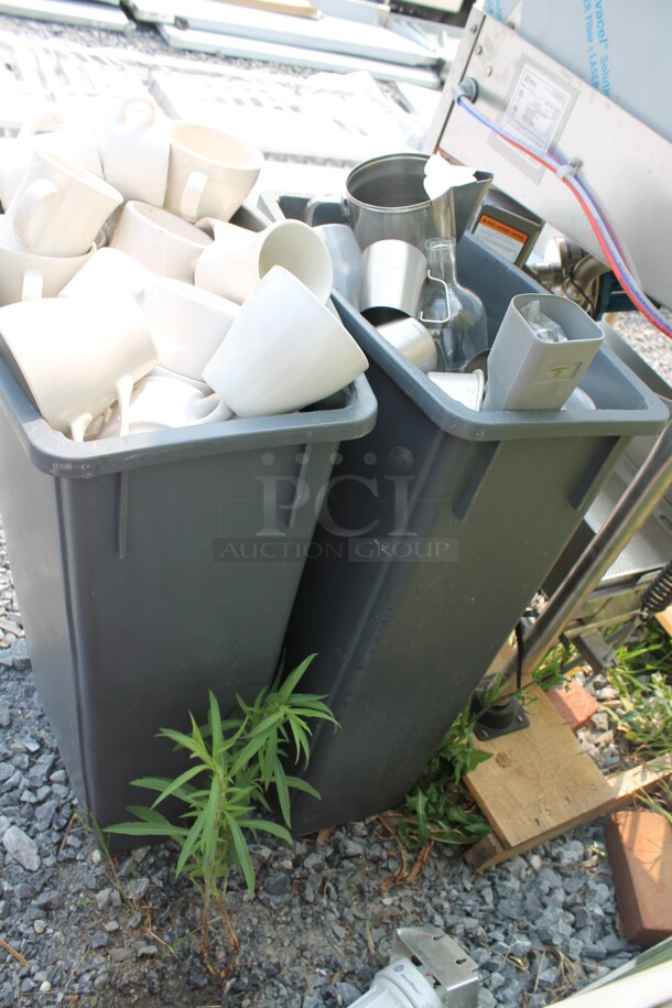 ALL ONE MONEY! 2 Slim Jim Trash Cans Including White Coffee Mugs And Frothing Pitchers, Cake Pans, AND MORE!  - Image 4 of 4