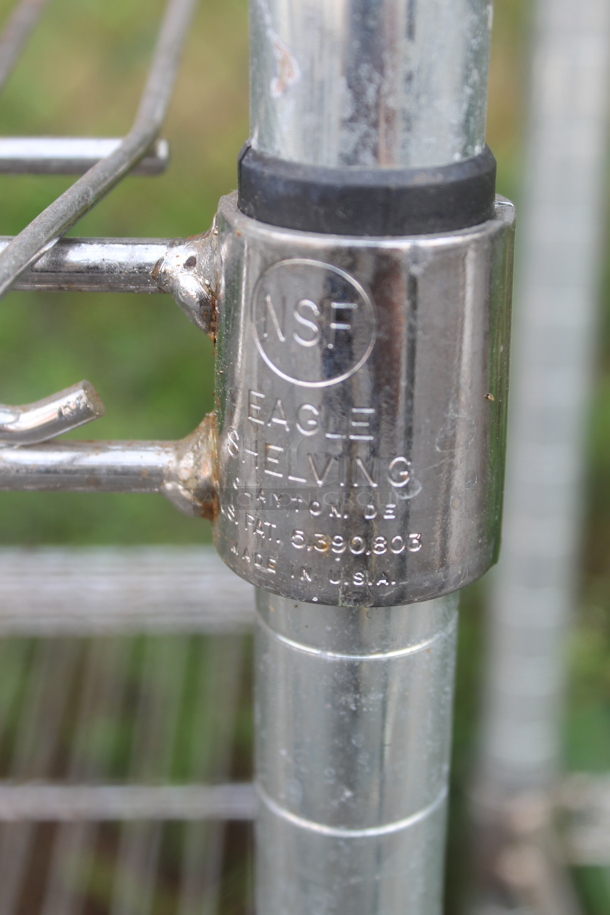 Chrome Finish 3 Tier Wire Shelving Unit on Commercial Casters. BUYER MUST DISMANTLE. PCI CANNOT DISMANTLE FOR SHIPPING. PLEASE CONSIDER FREIGHT CHARGES. - Image 5 of 5