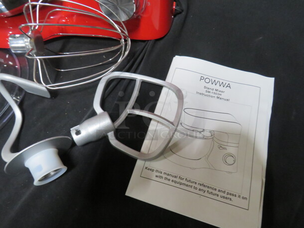 One NEW Powwa Stand Mixer With Bowl, Guard, Whip, Hook And Paddle. #SM-1503H. - Image 2 of 3