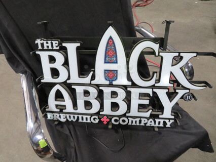 One 23.5X15 WORKING Black Abbey Brewing  Electric Light. 