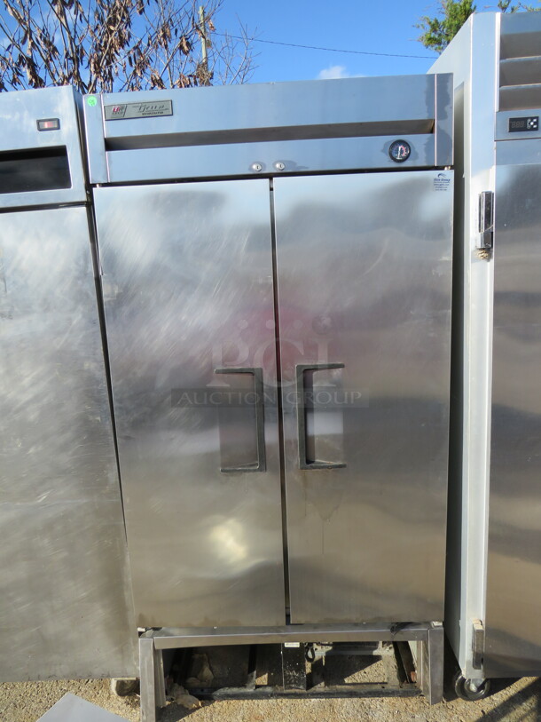 One True 2 Door Refrigerator With 3 Racks. Missing Bottom Panel. Model# T-35. 115 Volt. 39.5X30X78. $4969.60.