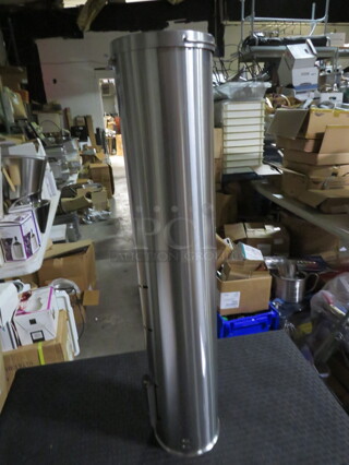 One NEW Vollrath Stainless Steel Wall Mount 32-44oz Cup Dispenser. #PLC-4