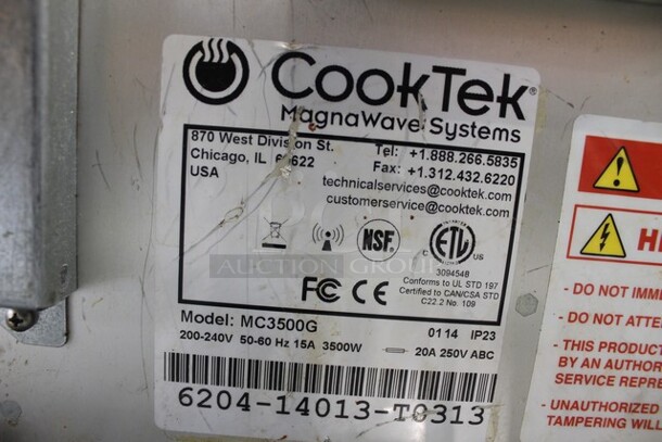 2014 CookTek MC3500G Stainless Steel Commercial Countertop Electric Powered Single Burner Induction Range. Top Is Cracked - See Pictures. 120 Volts, 1 Phase. - Image 6 of 6