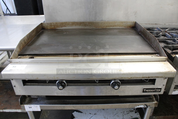 Thermatek Stainless Steel Commercial Countertop Natural Gas Powered Flat Top Griddle. 36x31x15