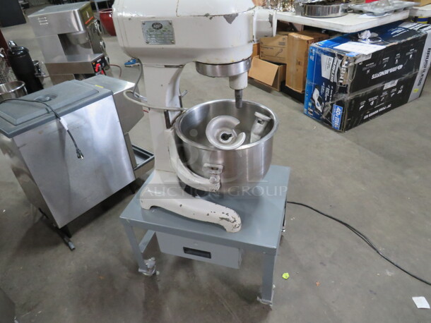 One Working Hobart 20 Quart Mixer. On A Metal Stand With 1 Drawer On Casters. - Image 6 of 7