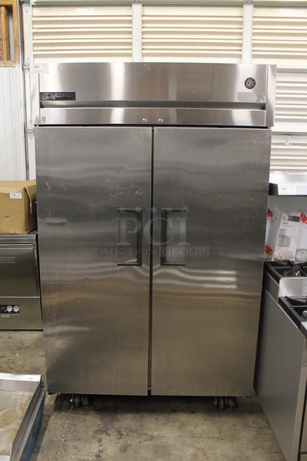 2015 True TG2R-2S Stainless Steel Commercial 2 Door Reach In Cooler w/ Poly Coated Racks on Commercial Casters. 115 Volts, 1 Phase. Tested and Working! - Image 1 of 7
