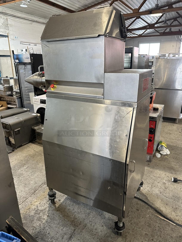 Superior HDMF62 Stainless Steel Commercial Floor Style Horizontal Tortilla Masa Extruder Feeder on Commercial Casters. 230 Volts, 3 Phase. - Image 7 of 8