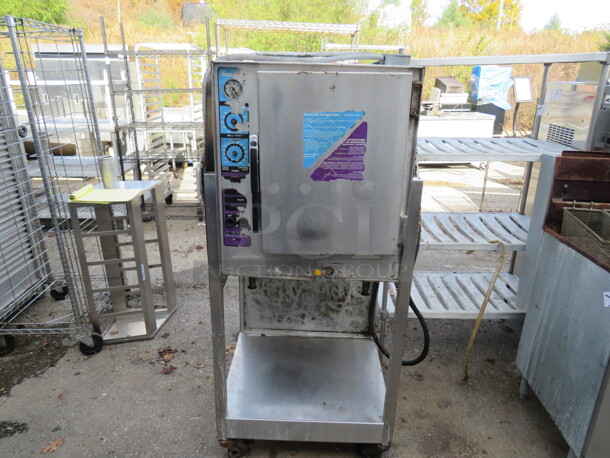 One Xtreme Intek Steamer On A Stand, With SS Under Shelf, On Casters.  26X26X59 - Image 1 of 1