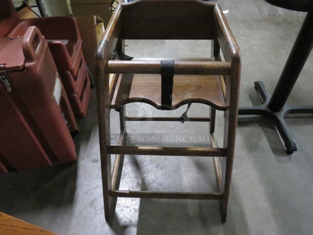 One Wooden High Chair