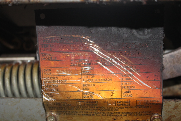 Jade Range JTRH-2FHT-36C Stainless Steel Commercial Natural Gas Powered 6 Burner Range w/ Convection Oven, Salamander Cheese Melter and Back Splash. 30,000 BTU. - Image 8 of 9