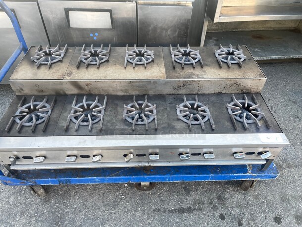 Fully Refurbished! Jade Range Supreme  10 Step Up  Burner 56 inch  Heavy Duty Natural Gas Hot Plate NSF Tested and Working! 
