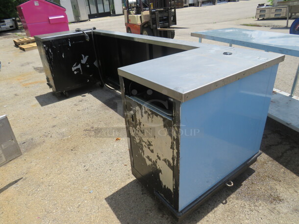 One Stainless Steel Corsair Display On Casters With Under Storage, Hand Sink, And Electrical Outlets.  - Image 4 of 7