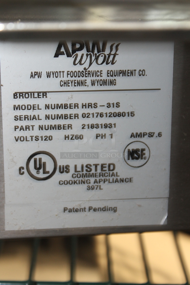 APW Wyott HRS-31S Stainless Steel Commercial Countertop Hot Dog Roller. 120 Volts, 1 Phase. Tested and Working! - Image 4 of 4