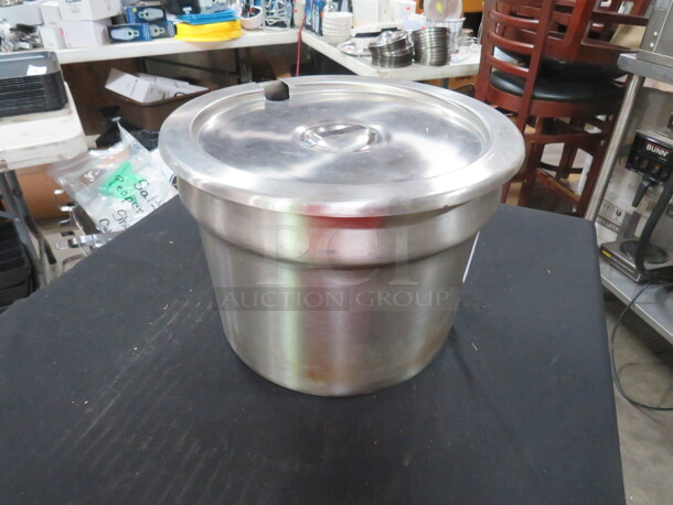 One Stainless Steel Inset With Lid. 