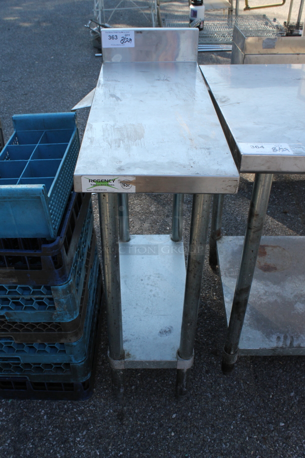 Regency 600TB3012G Stainless Steel Commercial Table w/ Back Splash and Under Shelf. - Image 1 of 3