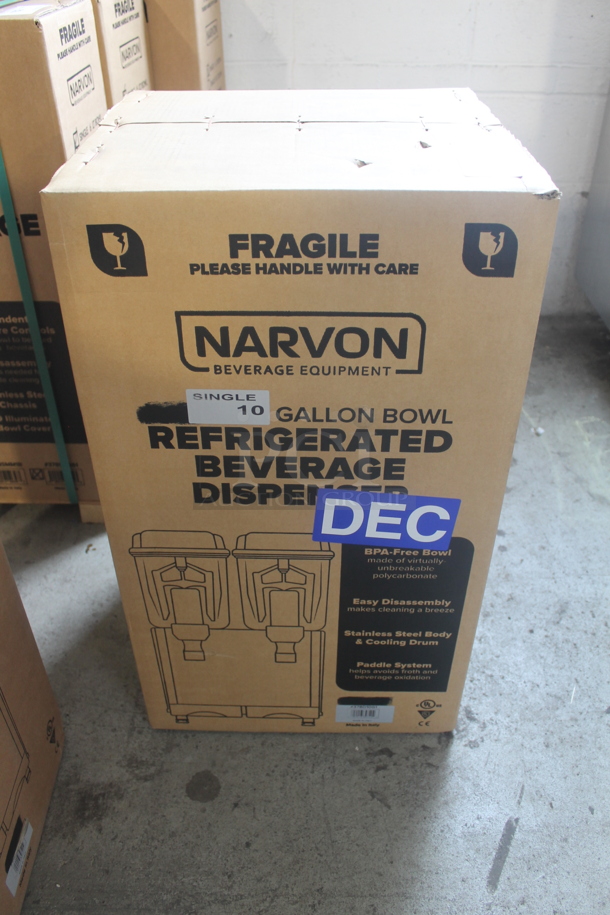 BRAND NEW IN BOX! Narvon MEGA 140S 378D10G1 Stainless Steel Commercial Single 10 Gallon Bowl Refrigerated Beverage Dispenser. 120 Volts, 1 Phase. Tested and Working! - Image 2 of 3