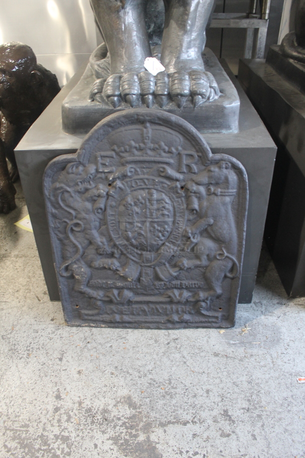 2 MAGNIFICENT Bronze Lion Statues w/ Cast Iron Glyphs Signed by A. Barye 1832. Listing Includes a Picture w/ a 5'8" Tall Human For Size Reference. 2 Times Your Bid! - Image 5 of 12