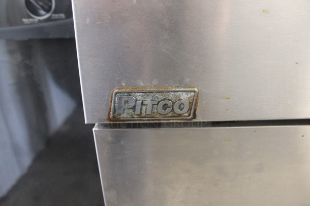 Pitco Frialator SS14-S Stainless Steel Commercial Floor Style Natural Gas Powered Deep Fat Fryer w/ 4 Metal Fry Baskets. 110,000 BTU.  - Image 6 of 8
