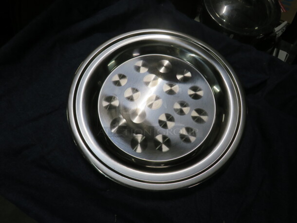 NEW 12 Inch Round Stainless Steel Sparkles Cater Tray. 3XBID #CTX12R.