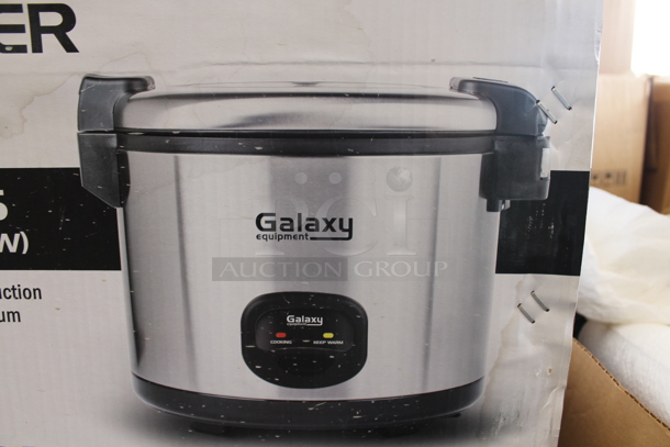 BRAND NEW IN BOX! Galaxy 177GRCS60 Stainless Steel Commercial Countertop Rice Cooker Warmer. 120 Volts, 1 Phase.  - Image 3 of 5