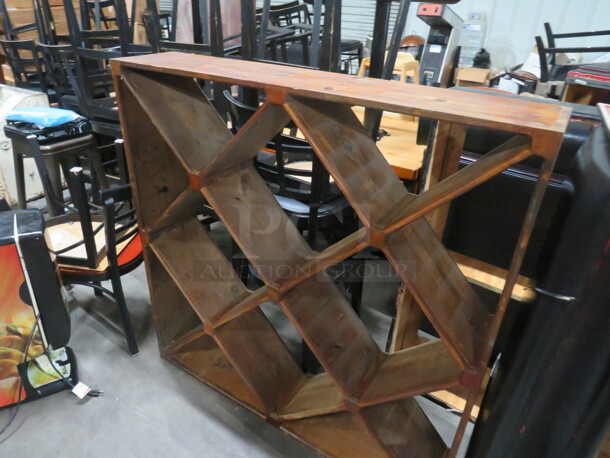 One Wooden Wall Art Wine Holder. 49X10X49 - Image 2 of 2