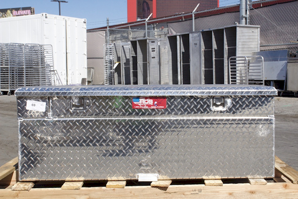 RDS 72745 91 Gallon Auxiliary Fuel Tank & Toolbox Combo Bright Aluminum  - Image 1 of 9