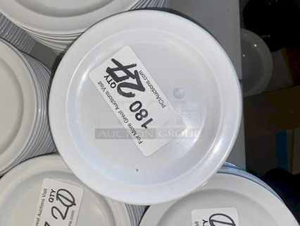 OUTSTANDING!! Thunder Group NS107W 7 1/4" Narrow Rim Nustone White Melamine Plates. 27x Your Bid