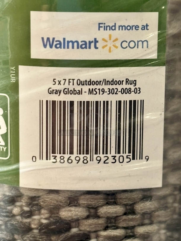 AWESOME! (2) Better Homes & Gardens  Diamond Pathway  5x7ft Outdoor Indoor Rugs,  (1) Mainstays Gray Global 5x7ft Outdoor Indoor Rug. 3x Your Bid - Image 4 of 6