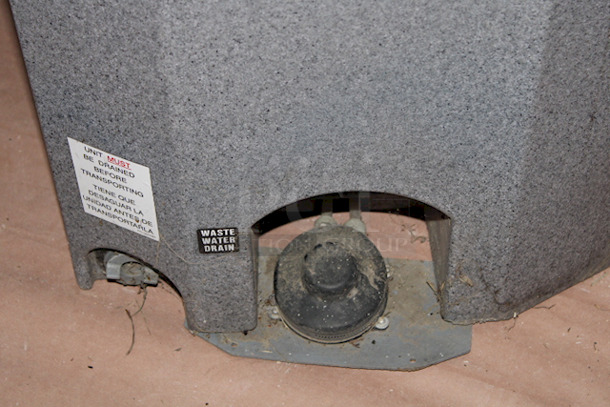 PERFECT! PolyJohn 15.5 Gallon Mobile Sink On  Heavy Duty Casters! 18" x 20" x 62"
Unit Can Accommodate: Fresh Water Tank Capacity: 15.5 gallons, Waste Water Tank Capacity: 19 gallons, Soap Dispenser Capacity: 30 oz., Includes Paper Towel Dispenser.  - Image 3 of 11