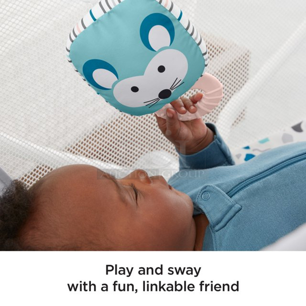 AMAZING! Fisher-Price GNW36-9993 Rock with Me Bassinet. Color: Ocean Sands 33.07 x 22.44 x 24.40 Inches - Image 7 of 9