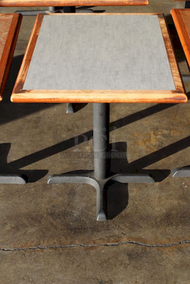 TRIPLE THREAT!! (3) 30x34x29-1/2 High Quality Solid Wood Tables With Bases. 
 - Image 3 of 4