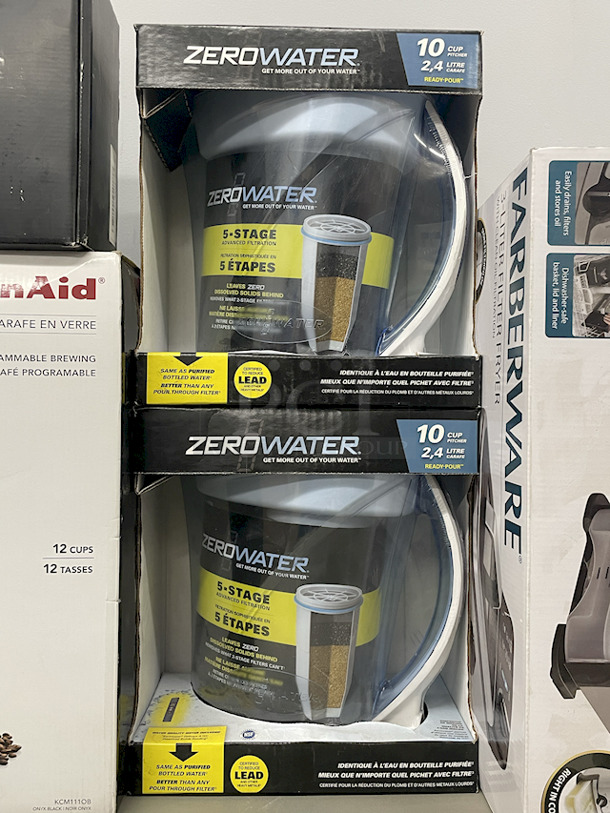 SWEET! (5) Piece Lot – [1] KitchenAid 12 Cup Glass Carafe Coffee Maker, [1] Home Water; [2] Zero Water 10-Cup Pitcher With Filter; [1] Farberware 3-Liter Filter Fryer.  - Image 4 of 5