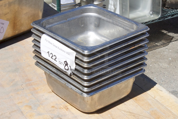 Stainless Steel 1/6 Pans x 4